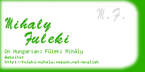 mihaly fuleki business card